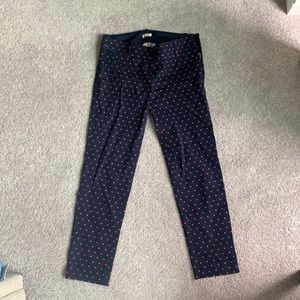 Red Polka-Dot & Navy J.Crew Pant